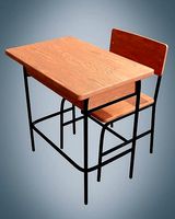 Classroom Desk Highschool - University Metal Rusted Material PBR