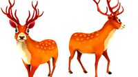 Cartoon Toon Deer Rigged and Animated model