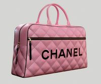 CHANEL Vintage Logo Bowler Bag Quilted Lambskin Pink