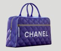CHANEL Vintage Logo Bowler Bag Quilted Lambskin Purple