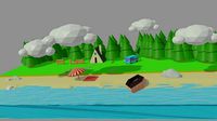 low poly  beach
