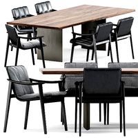 FYNN chair and LINHA DINING TABLE 4 by Minotti