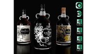 Kraken Rum Original Label Bottles Set