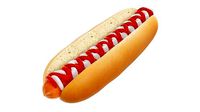 Hot dog with ketchup and mayonnaise