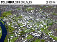 Columbia South Carolina USA 50x50km