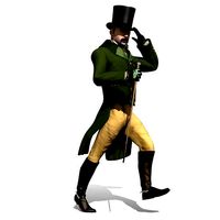 Regency Man 1811-1820 - Low poly - rigged - animated