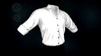 White Suit Shirt Rolled Sleeve