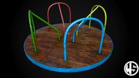 Merry Go round Low poly Game Ready model