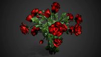 Rose flowers bush red dark LOD