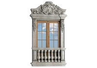 Window with frame and balcony