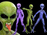 Alien Low-Poly 3D model animated Blender