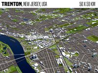 Trenton New Jersey USA 50x50km