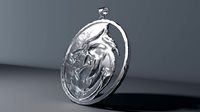 The Witcher School of the Wolf Medallion Pendant 3D Model | 3D
