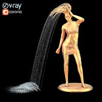 Girl fountain statue