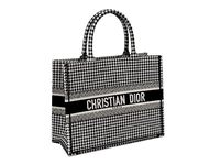 Dior Bag Small Book Tote Black and White Houndstooth