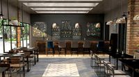 Industrial coffee bar restaurant interior design