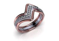 Bridal Set Rings 3D Models Wires Gold Shadow Bands- PI0001-WV | 3D