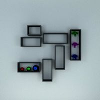 Randomly arranged shelves