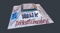skatepark ramp tagged and cleaned