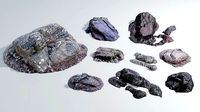 Sea Rocks - 9 Photo Scanned  - Clean typology - Low Poly