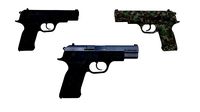 Low Poly Pistol BT1    3 Colour Modern Colour