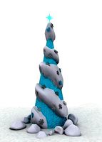 Twisted Cyan Christmas Tree