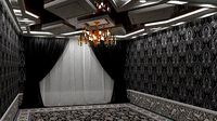 Hall new interior in 3D in Maxon 4d Cinema r 20
