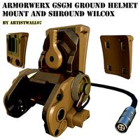 Armorwerx GSGM Night Vision Helmet Mount and shroud Wilcox PBR