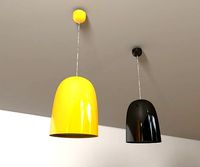 Yellow and black pendant light