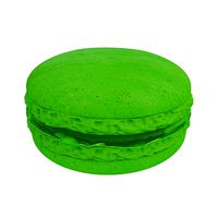 Green macaroon with jam