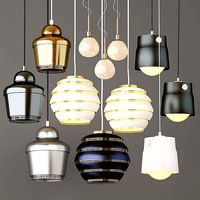 Set of suspended chandeliers in modern style  Aalto Alvar