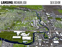 Lansing Michigan USA 50x50km