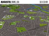 Augusta Maine USA 50x50km