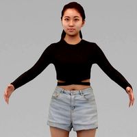A Young Woman With A-Pose In Half Body
