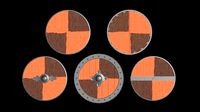 Set of 5 medieval rounded shields - procedural material