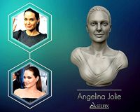 Angelina Jolie 3D bust ready to 3D print | 3D