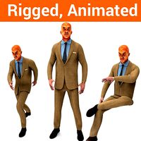 Man Rigged And Animated Character