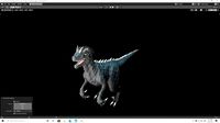 velociraptor dark version grey black and white bone colors