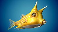 Fish Lactoria cornuta Lowpoly