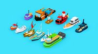 POLYGRUNT - 12 Low Poly Water Craft Pack  or Sea Vehicle Pack
