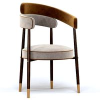 21st Century Marlene Dining Chair Cotton Velvet Walnut Wood Legs