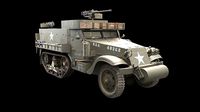 Realistic M3A1 Half-Track 3D HardSurface Model
