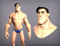 Cartoon male character Curtis base mesh