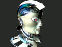 Robotic spartan woman head