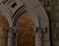 Classical medieval mullioned