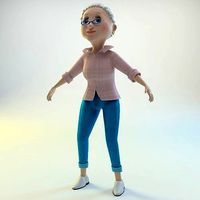 Elderly Woman Low Poly 3d Model Low-poly 3D model