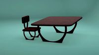 Chair And Table PBR 3d Model