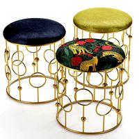 Pouf Loft concept Bright PUF Print golden ring