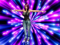 Pretty Purple Haired Lady in Chuck Tailors