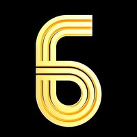 Metal line countdown anniversary number 6